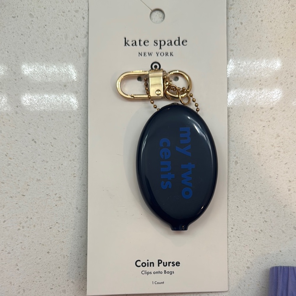 Kate Spade Navy Coin Purse with Gold Clip